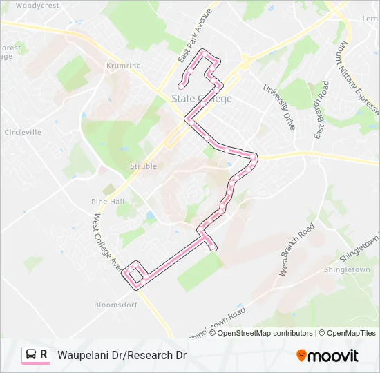 R Bus Line Map