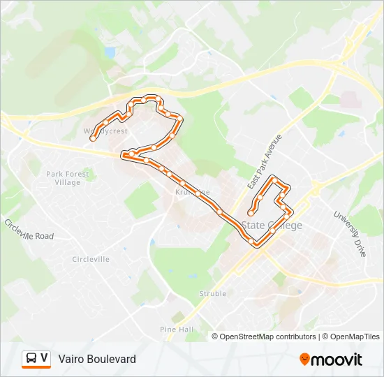 V Bus Line Map