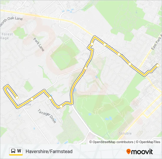 W Bus Line Map