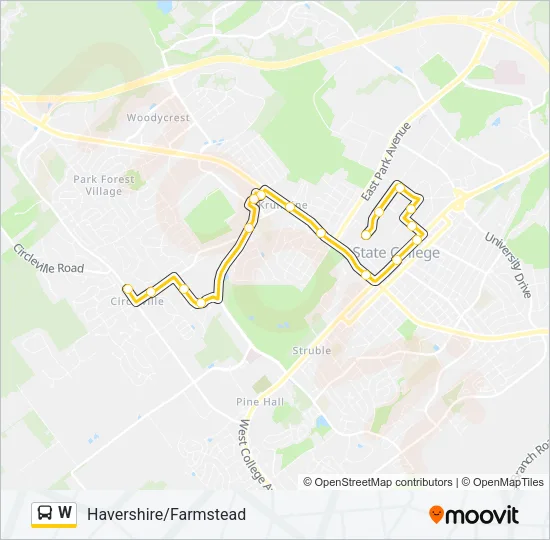 W Bus Line Map
