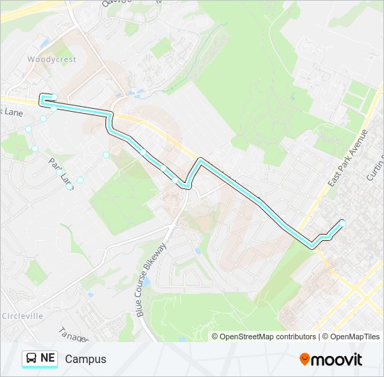 NE bus Line Map