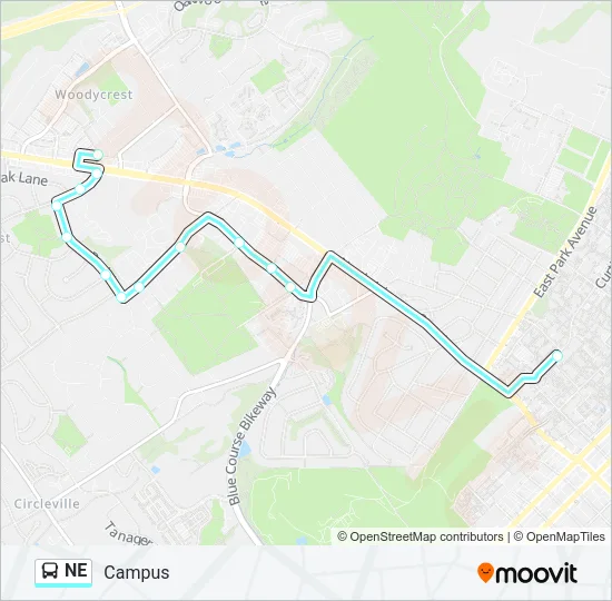 NE Bus Line Map