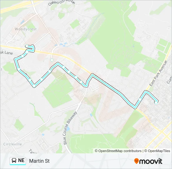 NE Bus Line Map