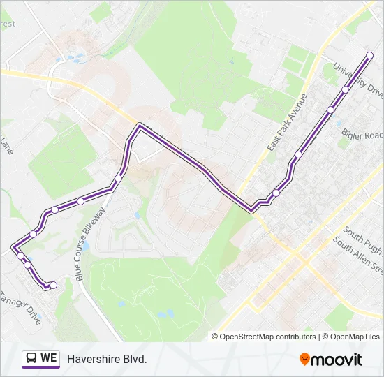 WE Bus Line Map
