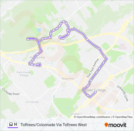 H Bus Line Map