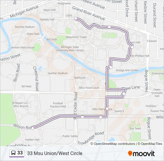 33 Bus Line Map