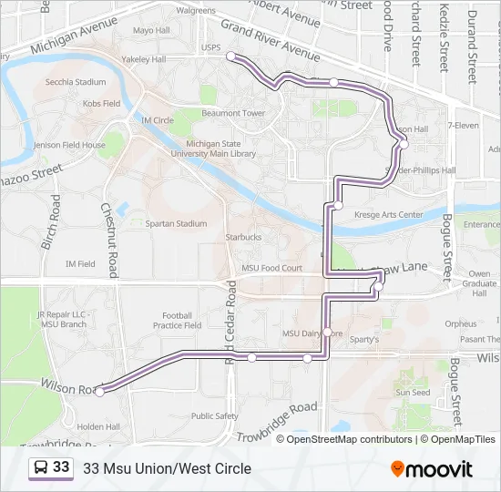 33 Bus Line Map
