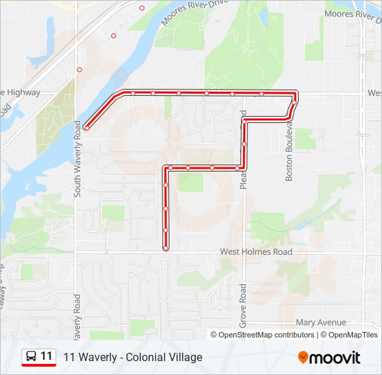 11 bus Line Map