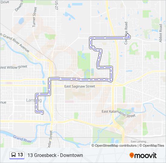 Mapa de 13 de autobús