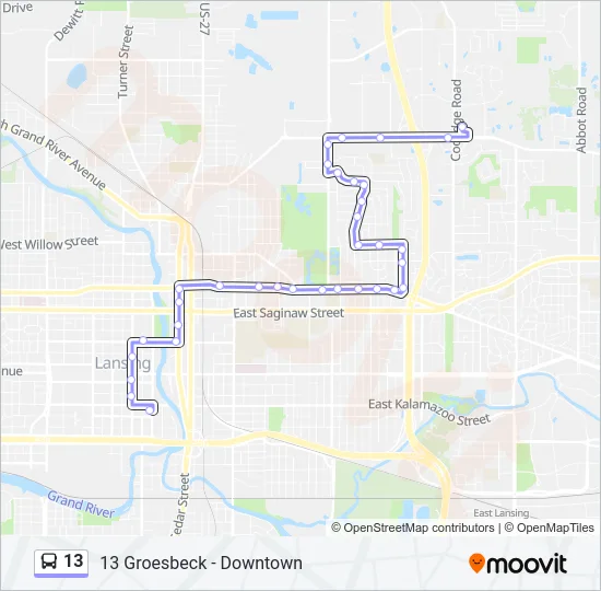 13 Bus Line Map