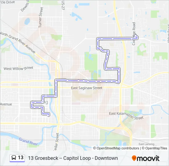 13 Bus Line Map