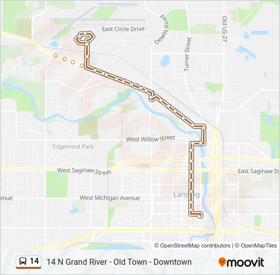 14 Bus Line Map