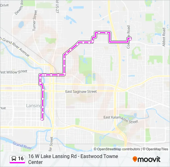 16 Bus Line Map
