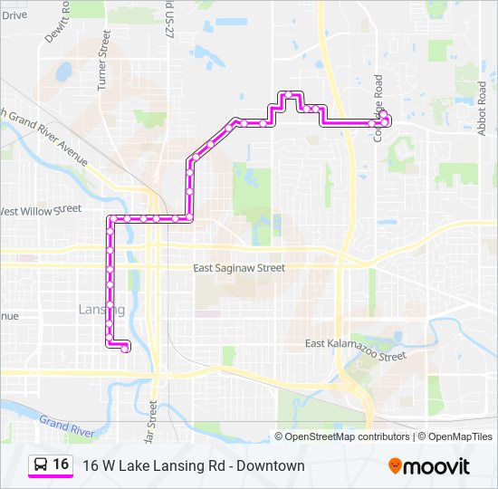 16 bus Line Map