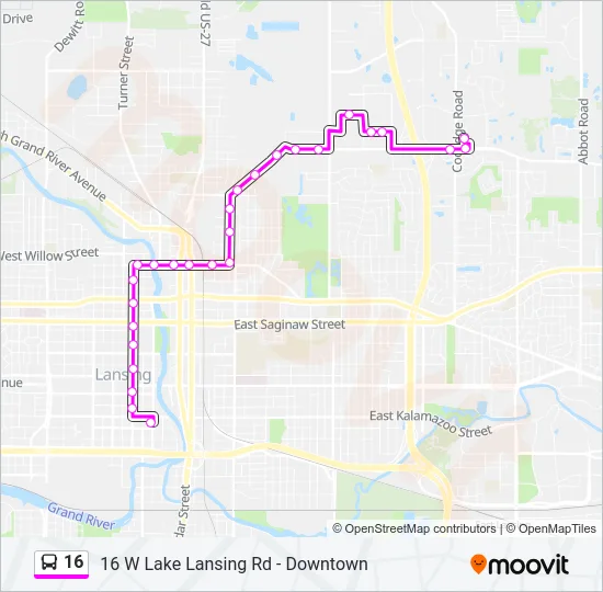 16 Bus Line Map