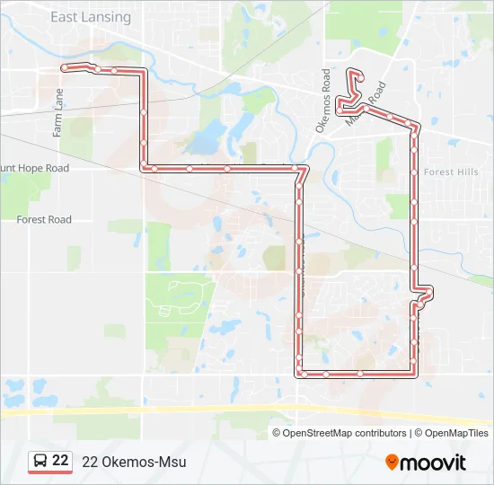 22 Bus Line Map