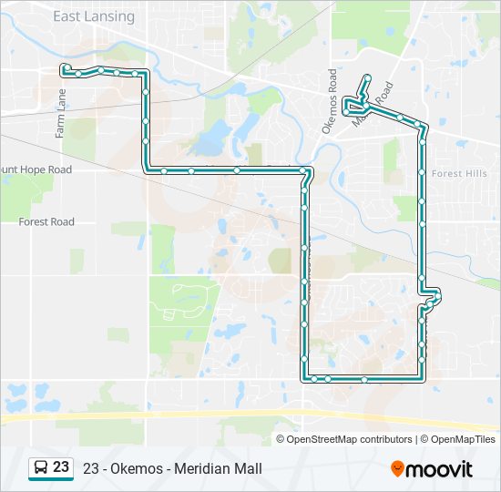 23 bus Line Map