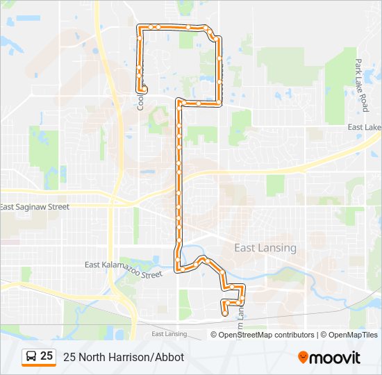 25 bus Line Map