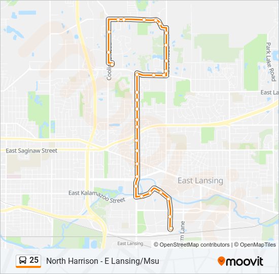 25 bus Line Map