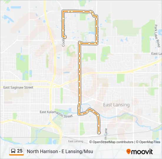 25 Bus Line Map