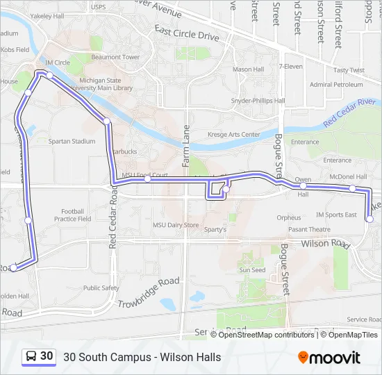 30 Bus Line Map
