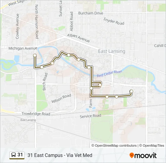 31 Bus Line Map