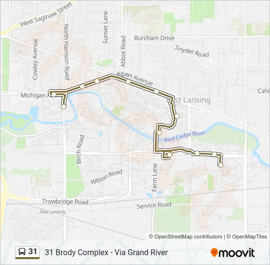 31 Bus Line Map