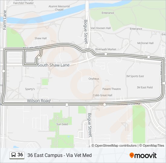 Mapa de 36 de autobús