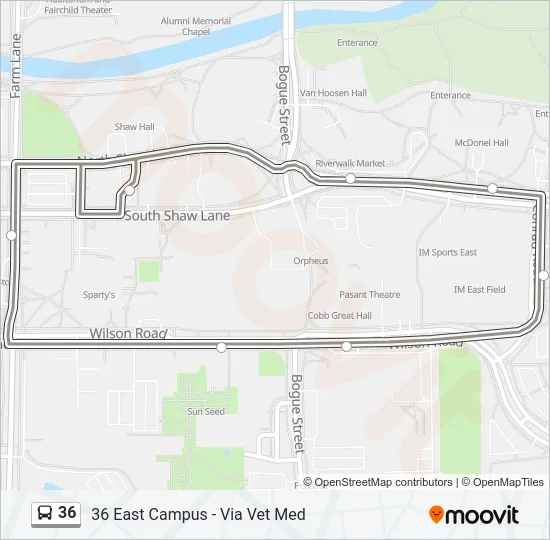 36 Bus Line Map