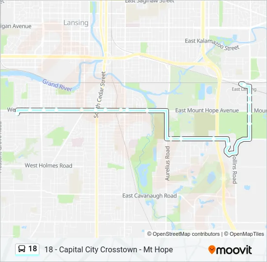 18 Bus Line Map