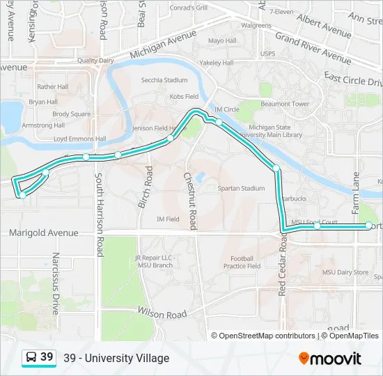 39 Bus Line Map
