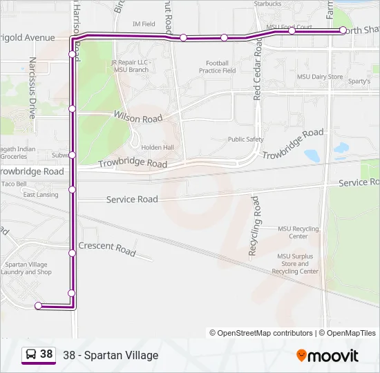 38 Bus Line Map