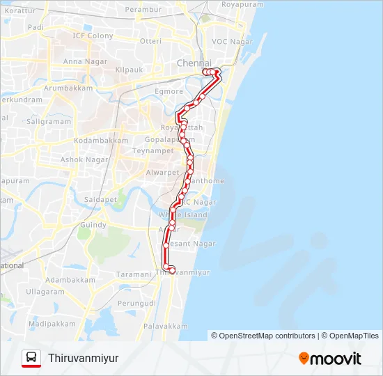 1 Bus Line Map