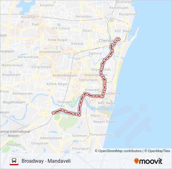 21 bus Line Map