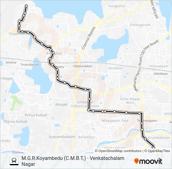 77CT Bus Line Map
