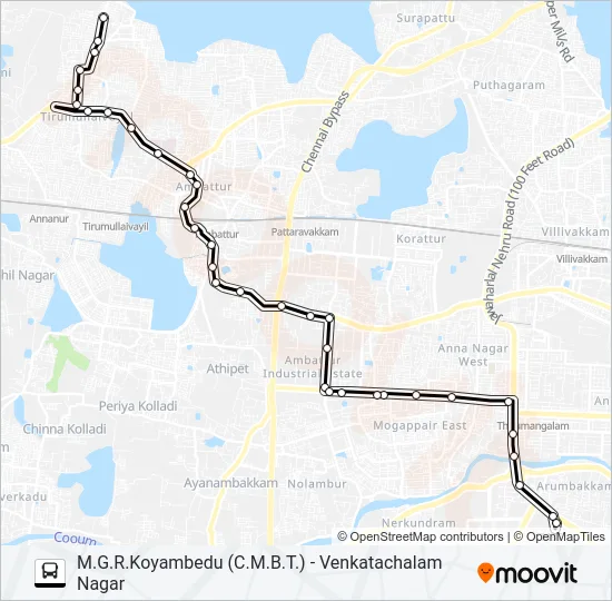 77CT Bus Line Map