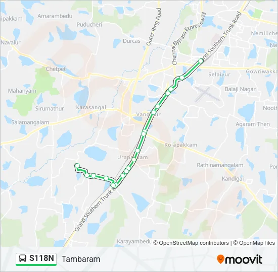 S118N Bus Line Map