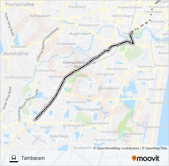 18A HR Bus Line Map