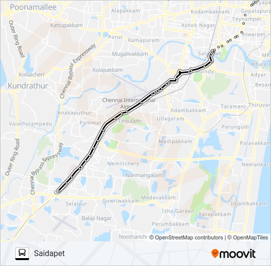 18A HR bus Line Map