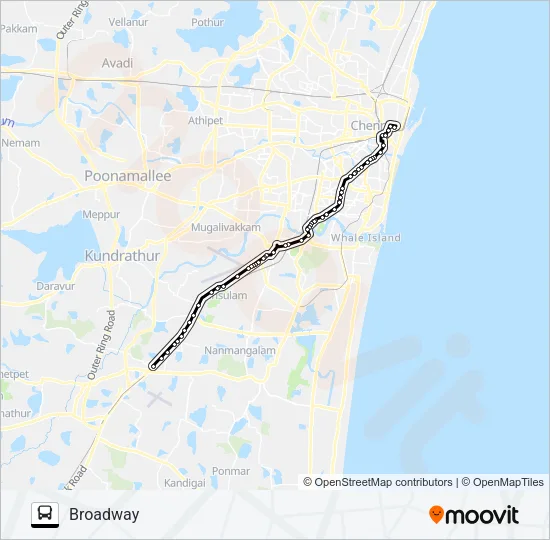 18A HR Bus Line Map