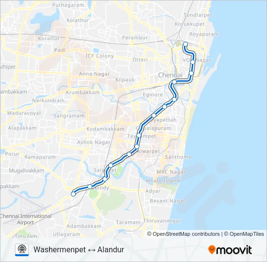 BLUE LINE Metro Line Map