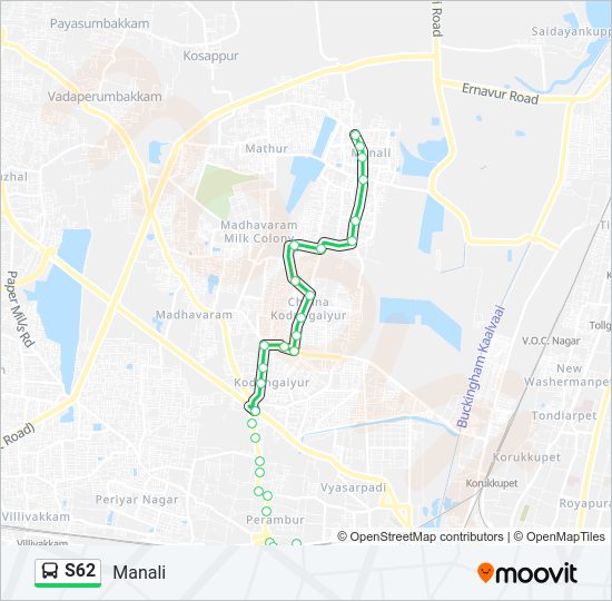 S62 Bus Line Map