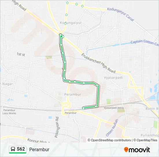 S62 Bus Line Map