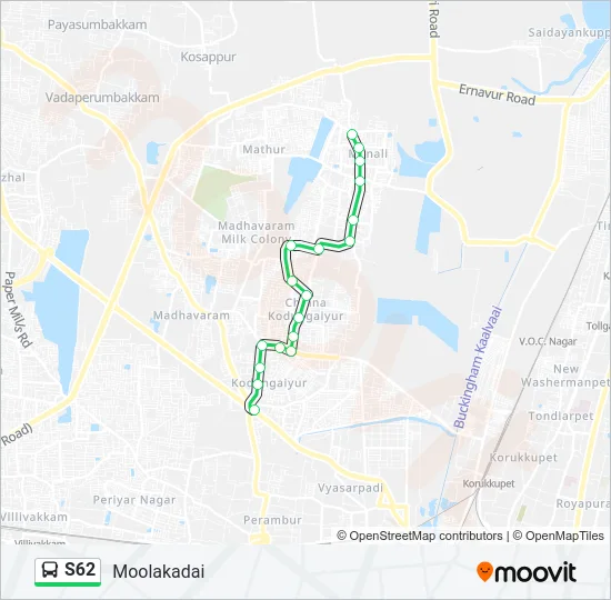 S62 Bus Line Map