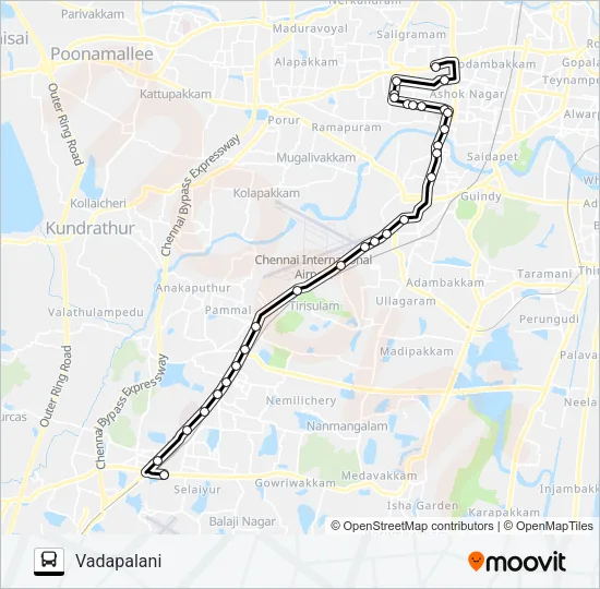 70M Bus Line Map