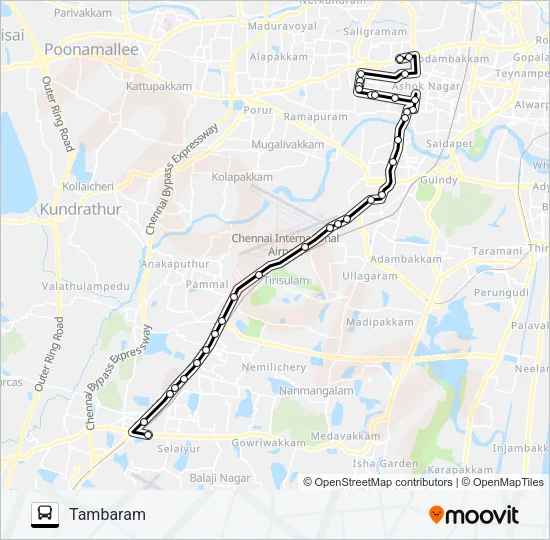 70M Bus Line Map