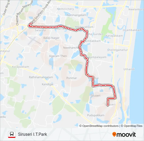 105 Bus Line Map