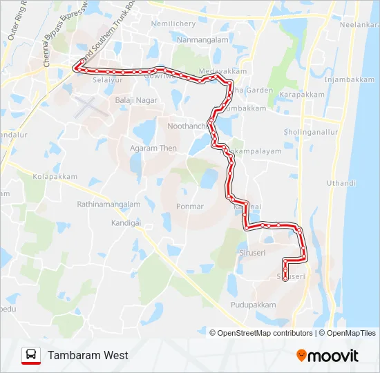 105 Bus Line Map