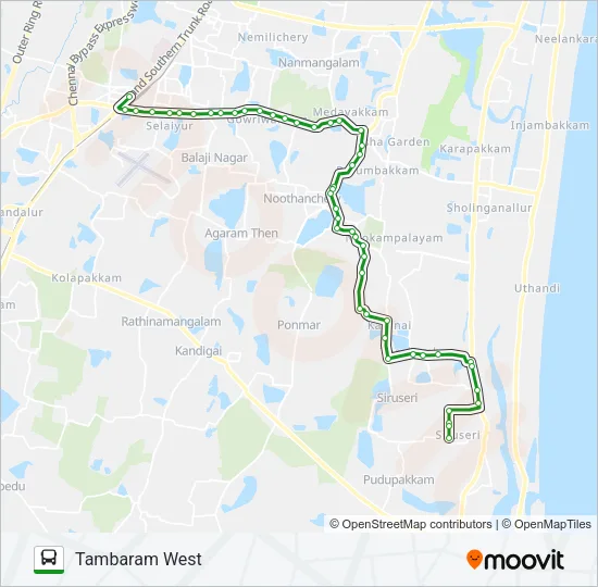 105 Bus Line Map