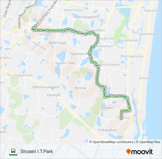 105 Bus Line Map